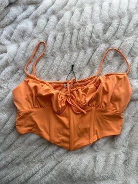 Garage Orange Tie-Front Cropped Bustier